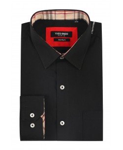 1506217-2 Black shirt TARTAN checks comfort fit