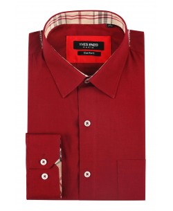 1506217-3 Burgundy shirt TARTAN checks comfort fit