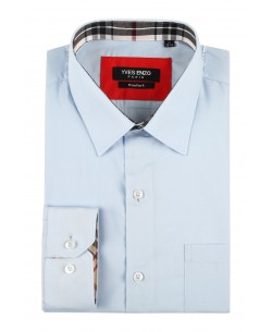 1506217-4 Sky blue shirt TARTAN checks comfort fit