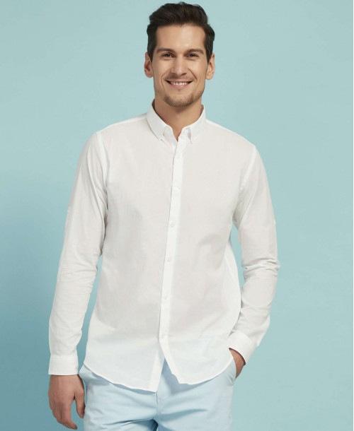 VOIL-C-1 Chemise blanche en voile de coton