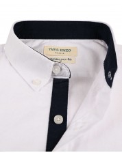 LIN-20-2 White linen shirt adjusted fit