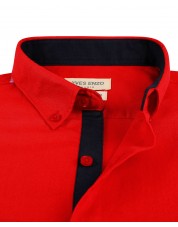 LIN-20-5 Red linen shirt adjusted fit