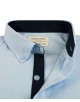 LIN-20-9 Turquoise blue linen shirt adjusted fit