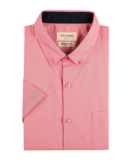 LIN-50-1 Pink linen sleeveles sshirt adjusted fit