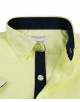 LIN-50-12 Yellow linen sleeveles sshirt adjusted fit