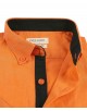 LIN-50-3 Orange linen sleeveles sshirt adjusted fit
