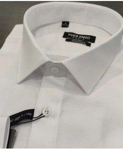 R-001 White piqué shirt regular fit