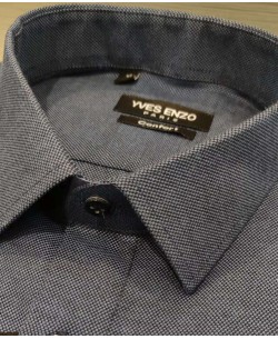 R-006 Blue pique shirt regular fit