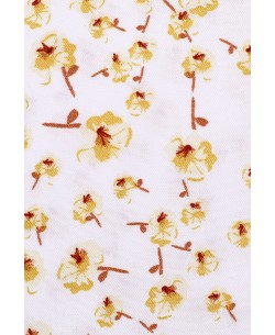 SLIM5037-01 Slim fit white & yellow shirt DAYDREAM prints