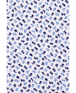 SLIM5359-3 White &  navy blue printed sleeveless shirt slim fit