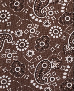 SLIM5039-03 Chemise marron slim fit motifs PAISLEY