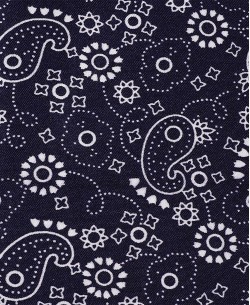 SLIM5039-06 Slim fit navy blue shirt PAISLEY prints