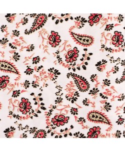 SLIM5044-04 Slim fit white & red shirt PAISLEY prints