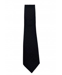 CRP-301 Black printed tie & handkerchief - 7cm