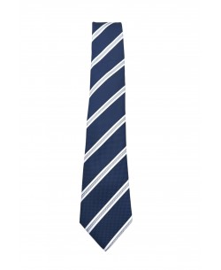 CRP-303 Blue striped tie & handkerchief - 7cm