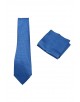 CRP-304 Cravate bleue à motifs avec pochette - 7 cm