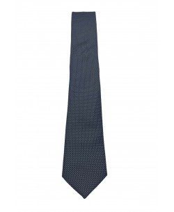 CRP-307 Black printed tie & handkerchief - 7cm