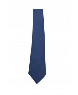 CRP-308 Navy blue printed tie & handkerchief - 7cm