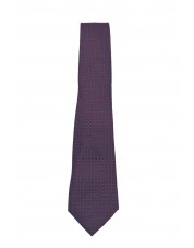 CRP-309 Cravate bordeaux à motifs avec pochette - 7 cm