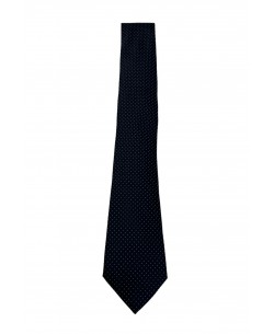 CRP-312 Black printed tie & handkerchief - 7cm
