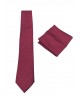 CRP-313 Cravate bordeaux à motifs avec pochette - 7 cm