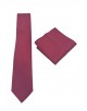 CRP-317 Cravate bordeaux à motifs avec pochette - 7 cm