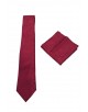 CRP-319 Cravate bordeaux à motifs avec pochette - 7 cm