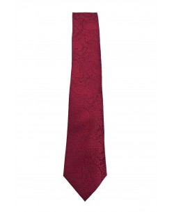 CRP-319 Burgundy printed tie & handkerchief - 7cm