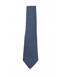 CRP-320 Navy blue printed tie & handkerchief - 7cm