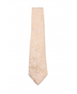 CRP-321 Salmon printed tie & handkerchief - 7cm