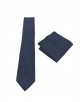 CRP-322 Cravate noire à motifs avec pochette - 7 cm