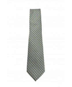 CRP-323 Blue printed tie & handkerchief - 7cm