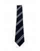 CRP-325 Cravate noire à rayures avec pochette - 7 cm