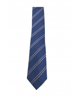 CRP-326 Navy blue striped tie & handkerchief - 7cm