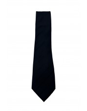 CRP-328 Cravate noire à motifs avec pochette - 7 cm