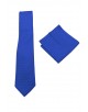 CRP-330 Cravate bleu roy à motifs avec pochette - 7 cm