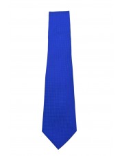 CRP-330 Cravate bleu roy à motifs avec pochette - 7 cm