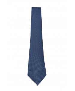 CRP-331 Blue printed tie & handkerchief - 7cm
