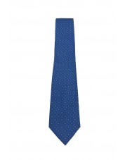 CRP-332 Cravate bleue à motifs avec pochette - 7 cm