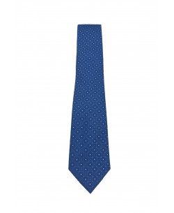 CRP-332 Blue printed tie & handkerchief - 7cm