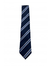 CRP-333 Cravate bleue à rayures avec pochette - 7 cm