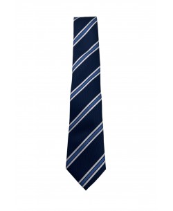 CRP-333 Blue striped tie & handkerchief - 7cm