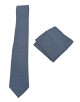 CRP-334 Cravate noire à motifs avec pochette - 7 cm