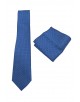 CRP-337 Cravate marine à motifs avec pochette - 7 cm