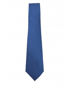 CRP-337 Navy blue printed tie & handkerchief - 7cm