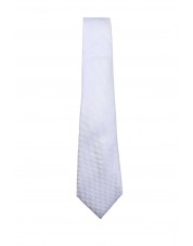 CRP-338 Cravate gris clair à motifs avec pochette - 7 cm
