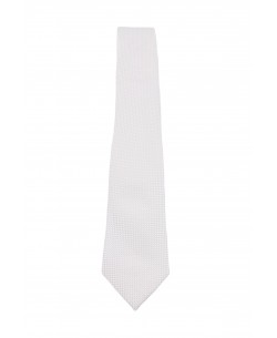 CRP-339 Ivory printed tie & handkerchief - 7cm