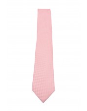 CRP-343 Cravate saumon à motifs avec pochette - 7 cm