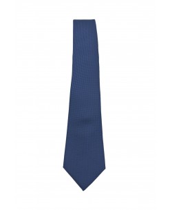 CRP-346 Navy blue printed tie & handkerchief - 7cm