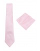 CRP-349 Cravate rose clair avec pochette - 7 cm